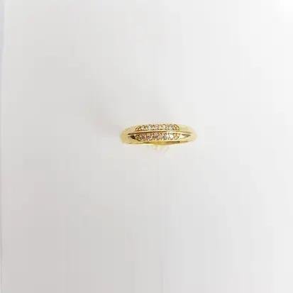 ANEL FALANGE 2 LINHAS CRAV COM FIO DOURADO| BANHADO EM OURO 18K