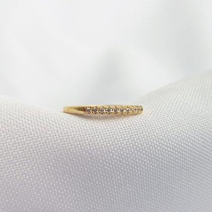 ANEL 10 ZIRC COM DETALHES DE CORACOES ECOM|BANHADO EM OURO 18K