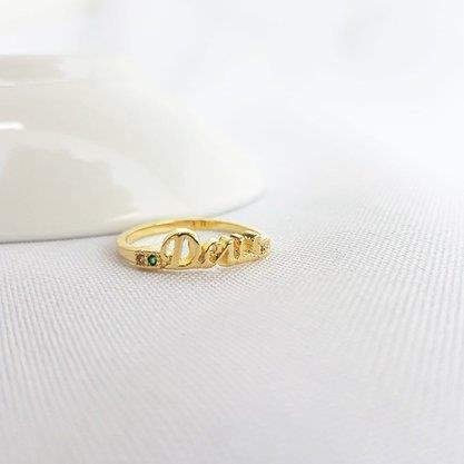 ANEL ESCRITO DEUS 2 PEDRAS CRAV CADA LADO ECOM