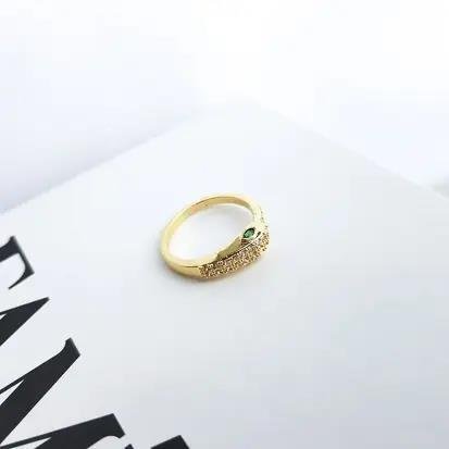 ANEL 2CM COBRA LISA E CRAVEJADO OLHO ZIRC | BANHADO EM OURO 18K