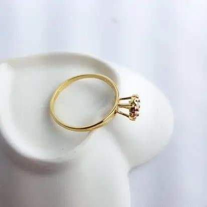 ANEL SOLITARIO ZIRC CRISTAL/CRAV COLOR REDOR| BANHADO EM OURO 18K