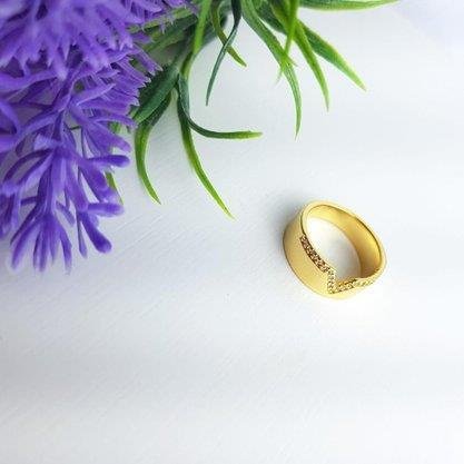 ANEL INSPIRACAO VIVARA ALIANCA LISA V CRAV| BANHADO EM OURO 18K