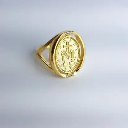 ANEL 3ZIRC MEDALHA NOSSA SENHORA GIRATORIA| BANHADO EM OURO 18K