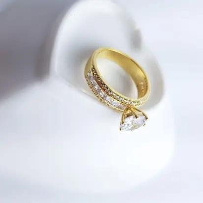 ANEL SOLITARIO 1FILEIRA BAGUETE 2FILEIRA CRAV ECOM