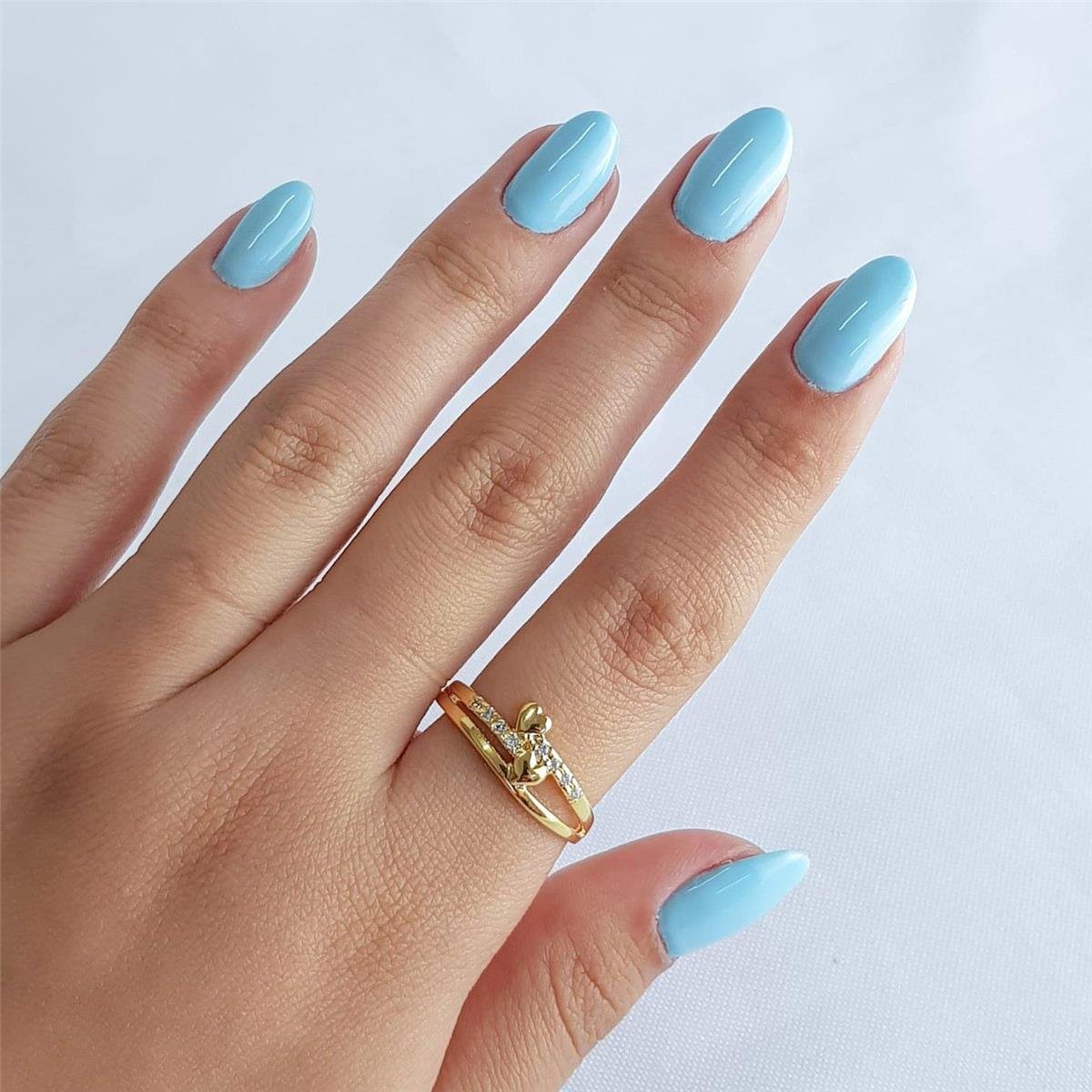 ANEL 2 AROS CRAV E LISO 2 CORACOES LISOS| BANHADO EM OURO 18K