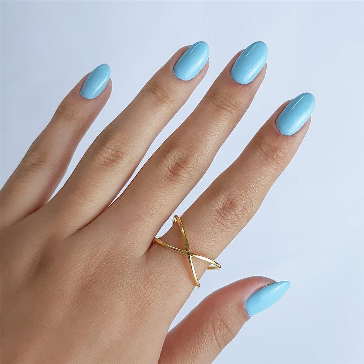 ANEL ARO EM X VAZADO 2MM ECOMM | BANHO DE OURO 18K 