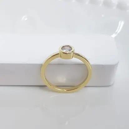 ANEL ARO LISO 1 CORACAO LISO 1 CRAVPTO LUZ | BANHADO EM OURO 18K