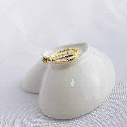 ANEL ARO DUPLO TRANSPASSADO CHUVEIRINHO | BANHADO EM OURO 18K