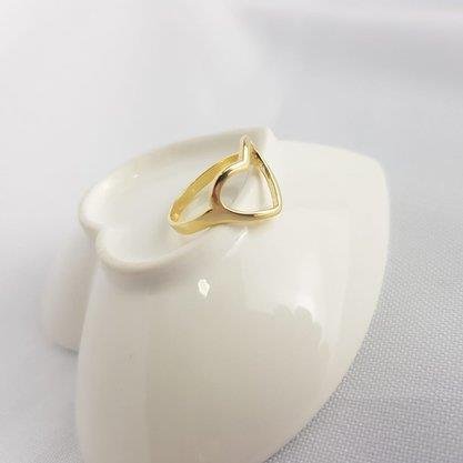 ANEL CORACAO VAZADO | BANHADO EM OURO 18K