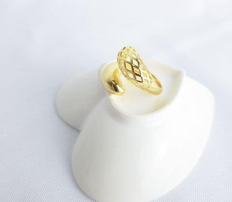 ANEL ARO ABERTO/REGULAVEL 2 GOTAS LISA/VAZADA | BANHADO EM OURO 18K