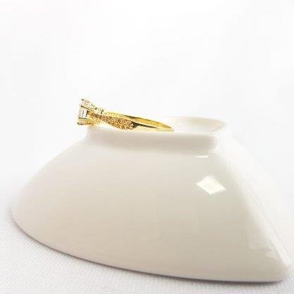 ANEL SOLITARIO ARO EM ZIRC /FALSA ZIRC | BANHADO EM OURO 18K