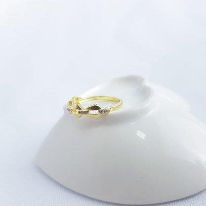 ANEL DE ELOS LISOS VAZADOS MINI FILETES CRAV | BANHADO EM OURO 18K