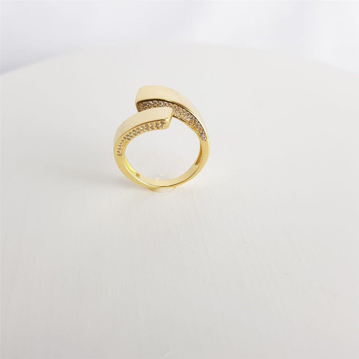 ANEL REGULAVEL ABERTO 2 FILETES LISO/ CRAV| BANHADO EM OURO 18K