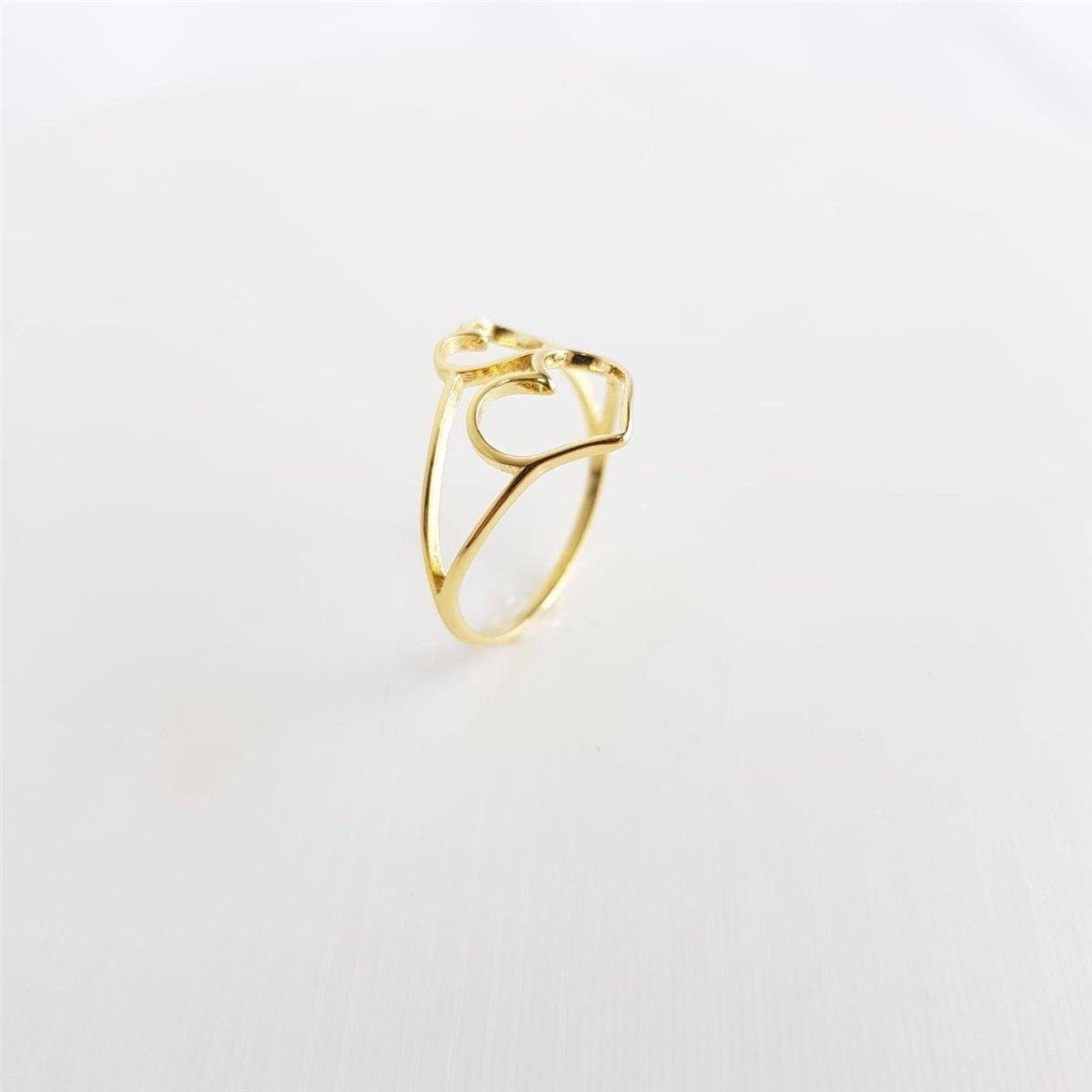 ANEL ARO DUPLO 1MM 2 CORACOES VAZADOS 9MMX7MM ECOM