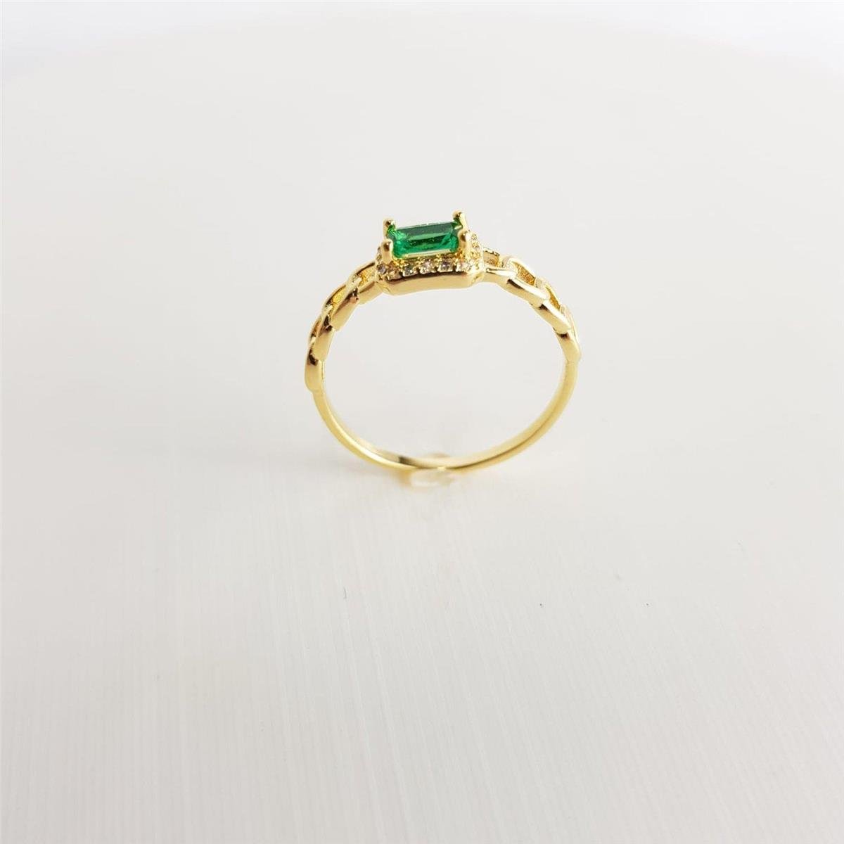 ANEL DE ELOS VAZADOS ZIRC VERDE MEIO E CRAV ECOMM