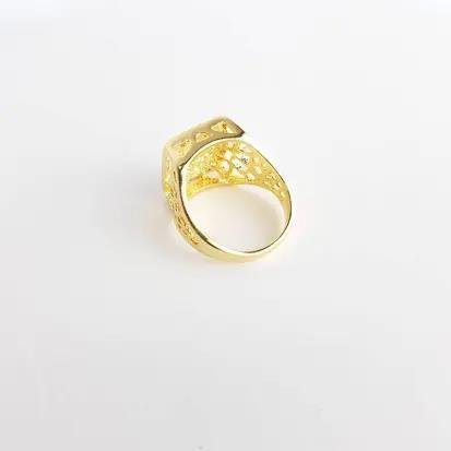 ANEL CHAPA LISA 1,3CM LATERAL DETALHES VAZAD | BANHADO EM OURO 18K