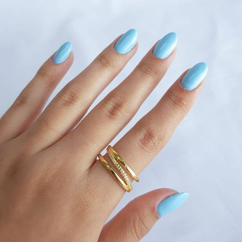 ANEL 3 AROS LISO, CRAVEJADO E COM 1 ZIRCONIA ECOMM