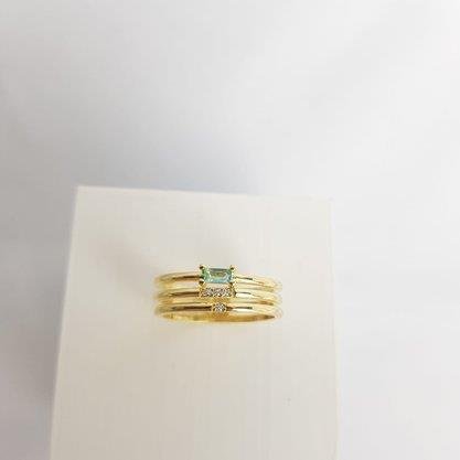 ANEL ARO TRIPLO 4 ZIRC 1 ZIRC RETANG AZUL ECOMM