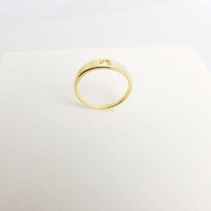 ANEL ARO LISO CORACAO VAZADO I ZIRC| BANHADO EM OURO 18K
