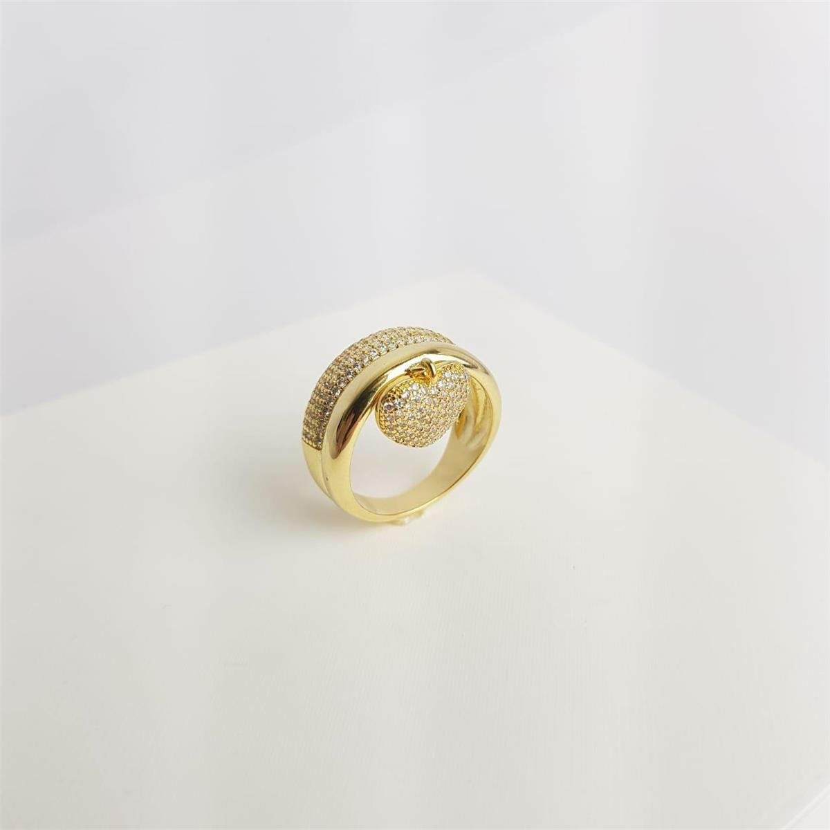NEL ARO DUPLO LISO MICROCRAV PG CORACAO CRAV| BANHADO EM OURO 18K