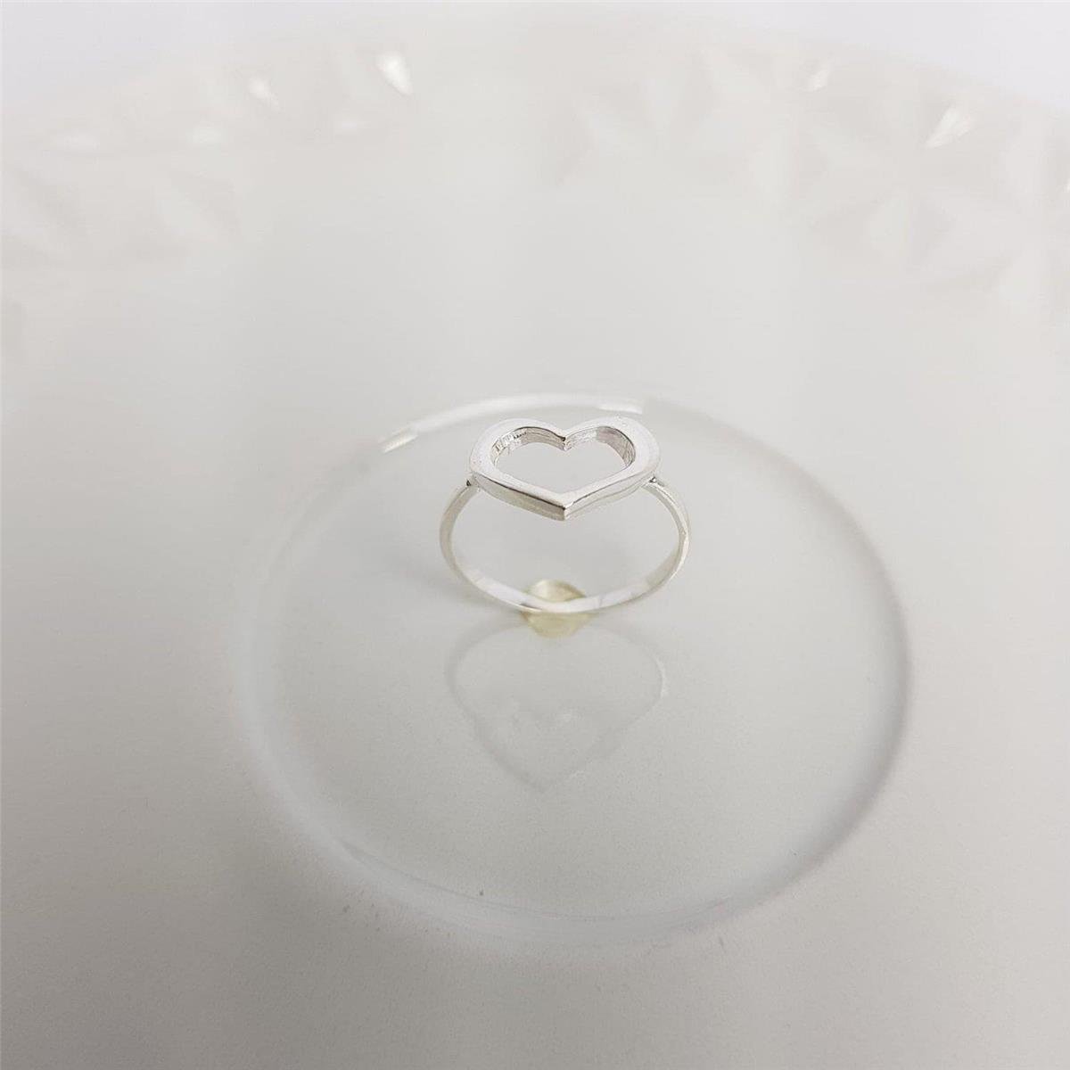 ANEL ENTREMEIO CORACAO VAZADO |PRATA 925