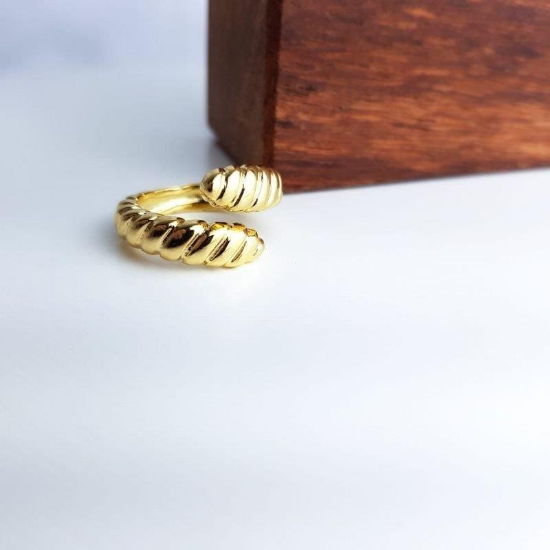 ANEL ABERTO/REGULAVEL CROISSANT | BANHADO EM OURO 18K