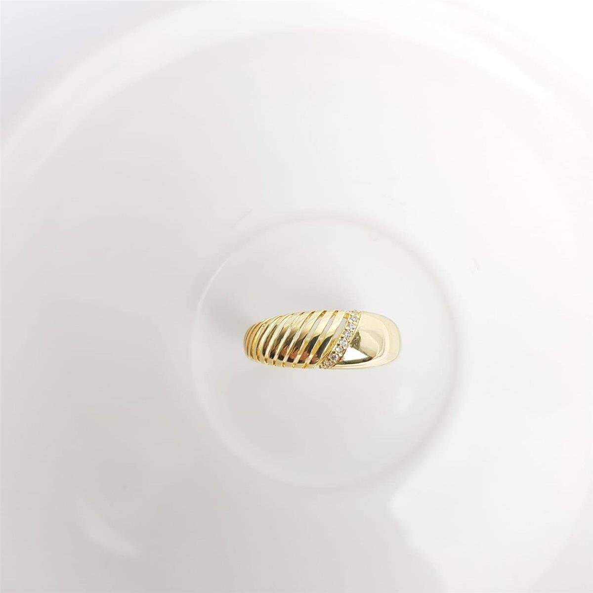 ANEL BALOADO 11FILETES LISOS 1 FILETE CRAV | BANHADO EM OURO 18K