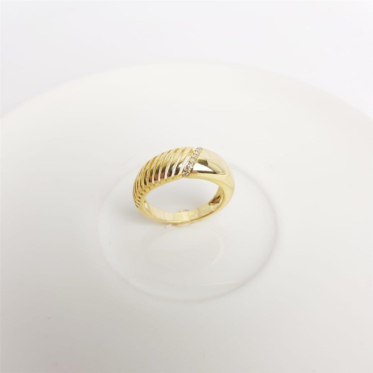 ANEL BALOADO 11FILETES LISOS 1 FILETE CRAV | BANHADO EM OURO 18K