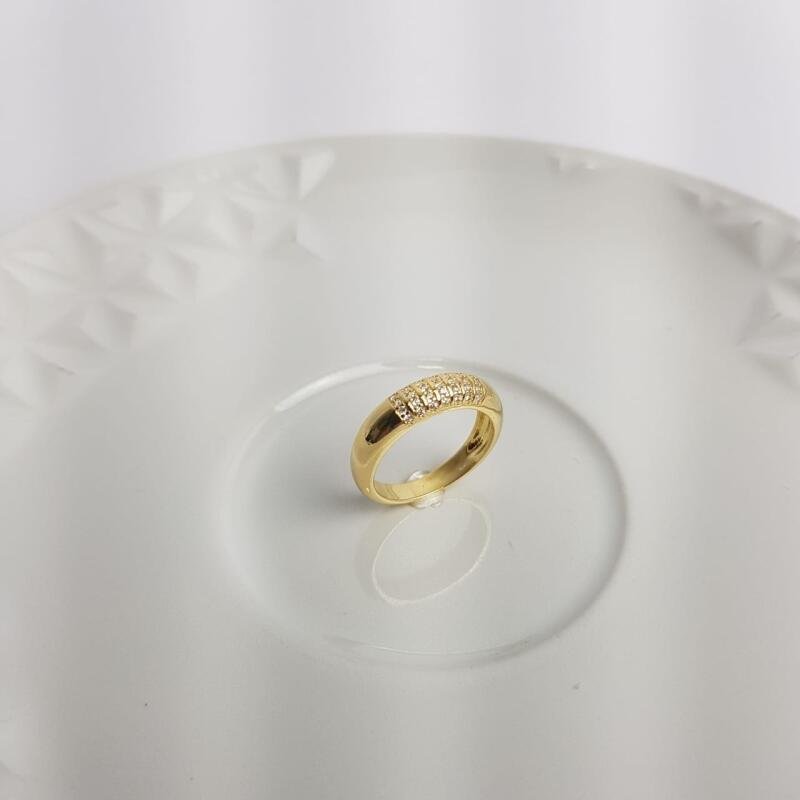 NEL BALOADO LISO COM 7 FILETES CRAV AO MEIO| BANHADO EM OURO 18K