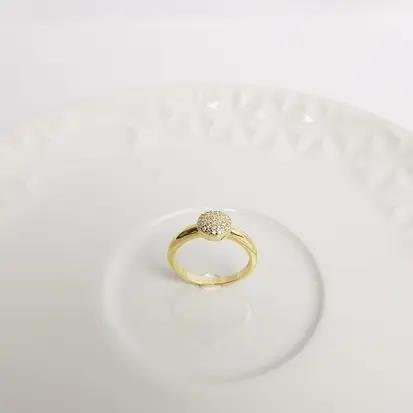 ANEL ARO LISO ENTREMEIO CHUVEIRINHO CRAV| BANHADO EM OURO 18K