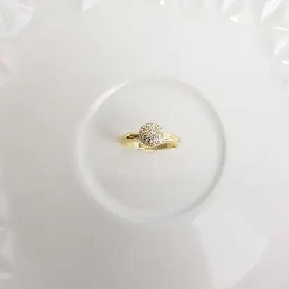 ANEL ARO LISO ENTREMEIO CHUVEIRINHO CRAV| BANHADO EM OURO 18K