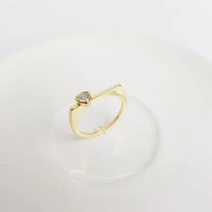 ANEL BASE FILETE QUADRADO LISO C/ZIRC TRIANG ECOMM