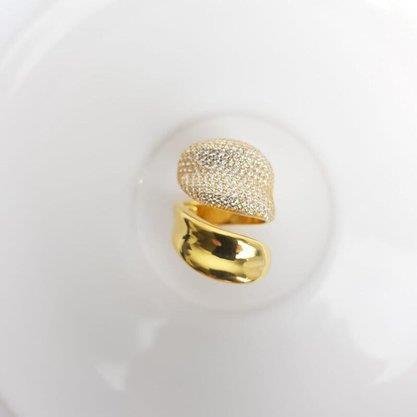 ANEL ARO DUPLO VAZADO CORACAO VAZADO LISO| BANHADO EM OURO 18K