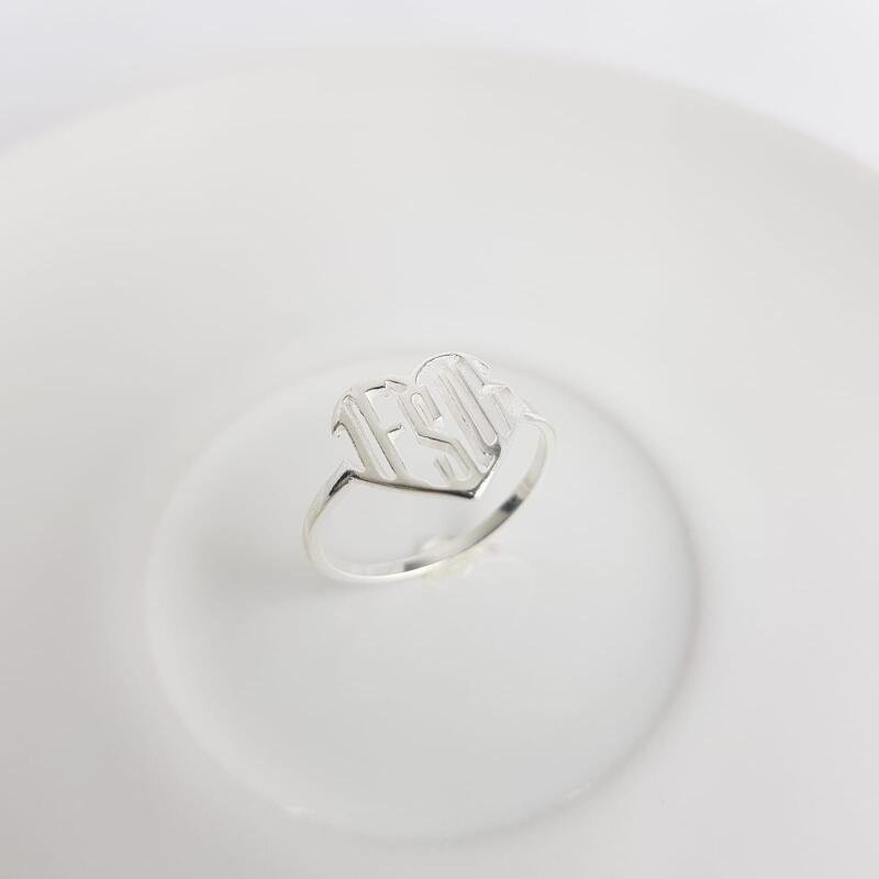 ANEL CORACAO ESCRITO JESUS VAZADO | PRATA 925 