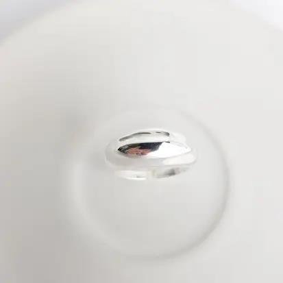 ANEL REGULAVEL BASE OVAL + ALTA LISA | BANHO DE PRATA