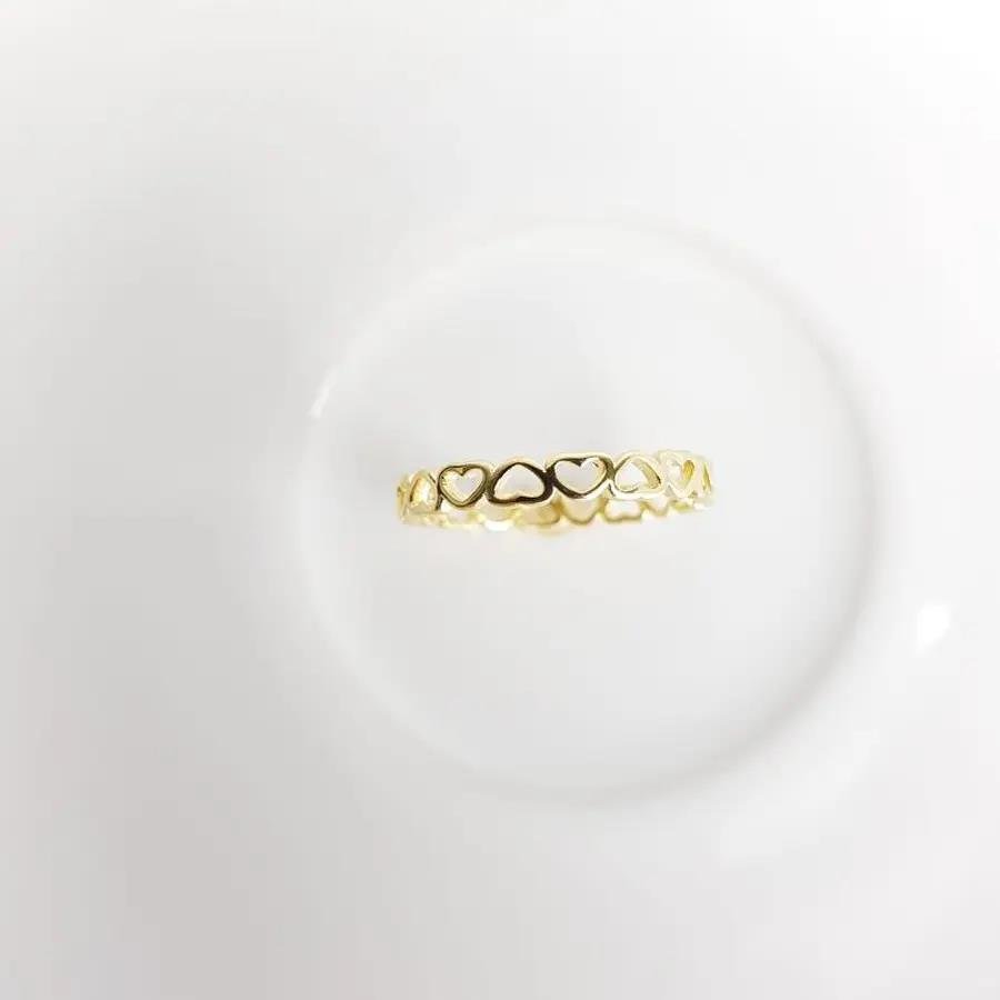 ANEL CORACOES VAZADOS DOURADO