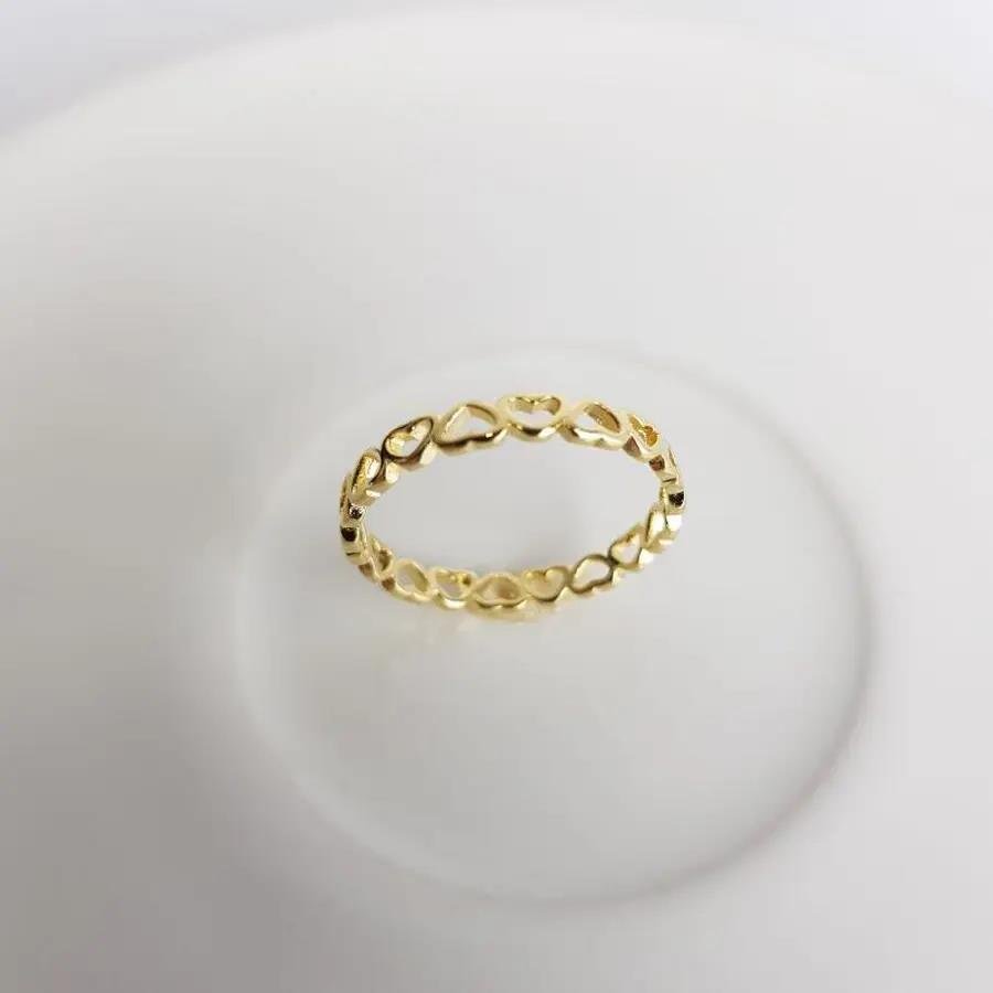 ANEL CORACOES VAZADOS DOURADO