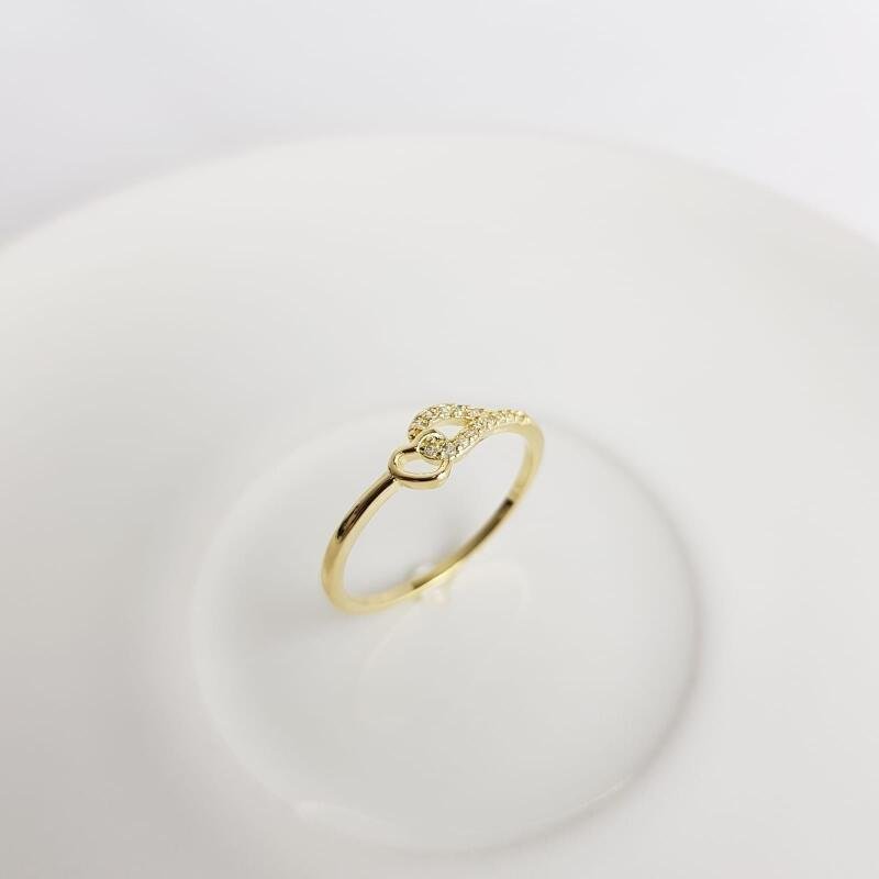ANEL DOURADO COM CRAV E CORACAO| BANHADO EM OURO 18K