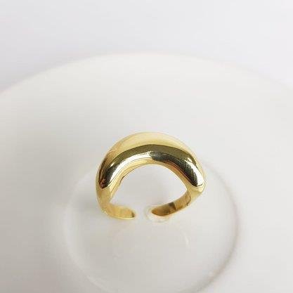 ANEL ARO ABERTO EM LUA LISA | BANHADO EM OURO 18K