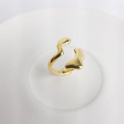 ANEL REGULAVEL MINIMALISTA EM FORMAS ONDULARES| BANHADO EM OURO 18K