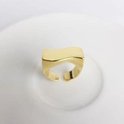 ANEL ABERTO CHAPA FORMATO Â´SÂ| BANHADO EM OURO 18K