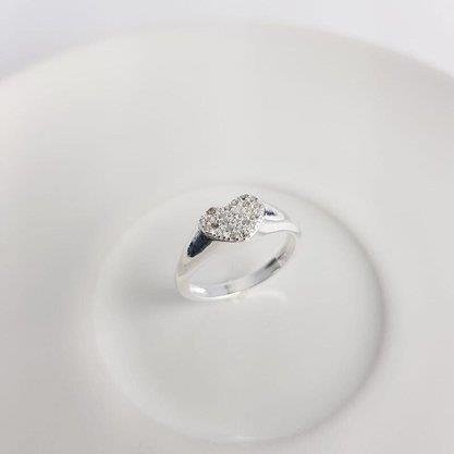 ANEL ARO LISO C/CORACAO MICROCRAV | BANHO DE PRATA