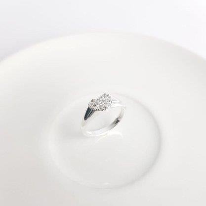 ANEL ARO LISO C/CORACAO MICROCRAV | BANHO DE PRATA