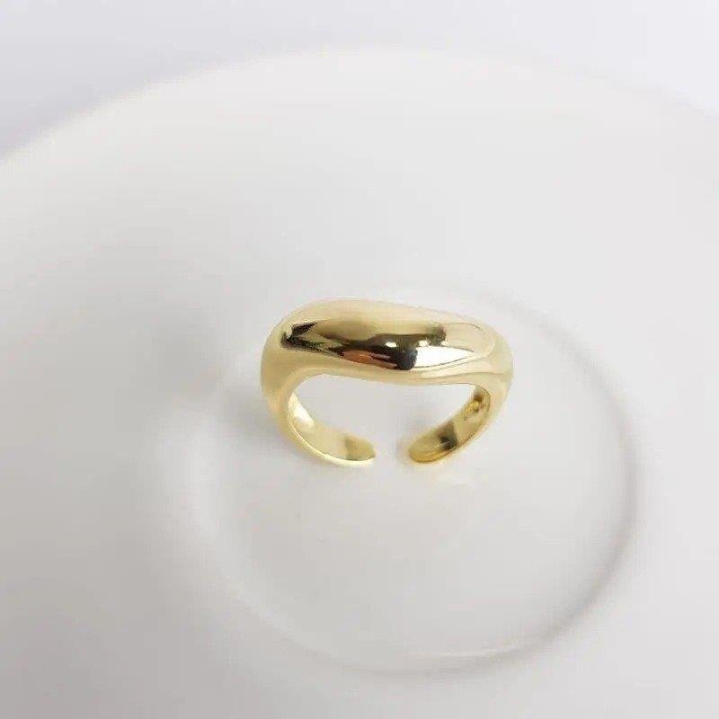 ANEL ABERTO ONDULADO | BANHADO EM OURO 18K