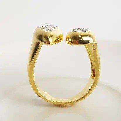 ANEL ARO ABERTO 2 GOTAS PONTA DETALHE MICROCRAV| BANHADO EM OURO 18K