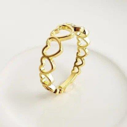 ANEL ARO EM CORACOES LISOS VAZADOS