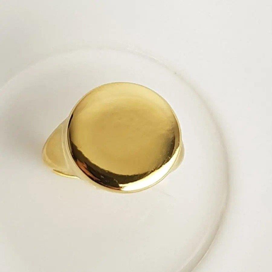 ANEL ARO LISO FRENTE OVAL LISO| BANHADO EM OURO 18K