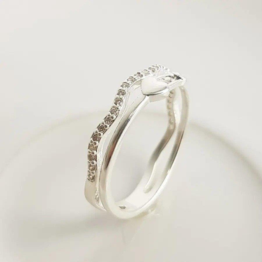 ANEL ARO DUPLO ONDULADO CRAV/LISO CORACAO PTO LUZ