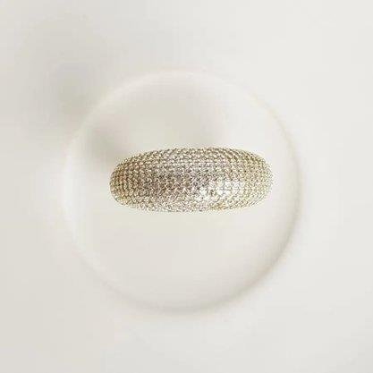 ANEL ARO ELEVADO MICROCRAV APLIQUE RODIO BRANCO