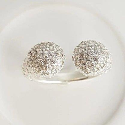 ANEL ARO ABERTO PONTAS ESFERAS VAZ CRAV | BANHO DE PRATA